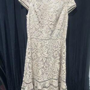 Tadashi Shoji Cream Lace Dress Size 12 NWT